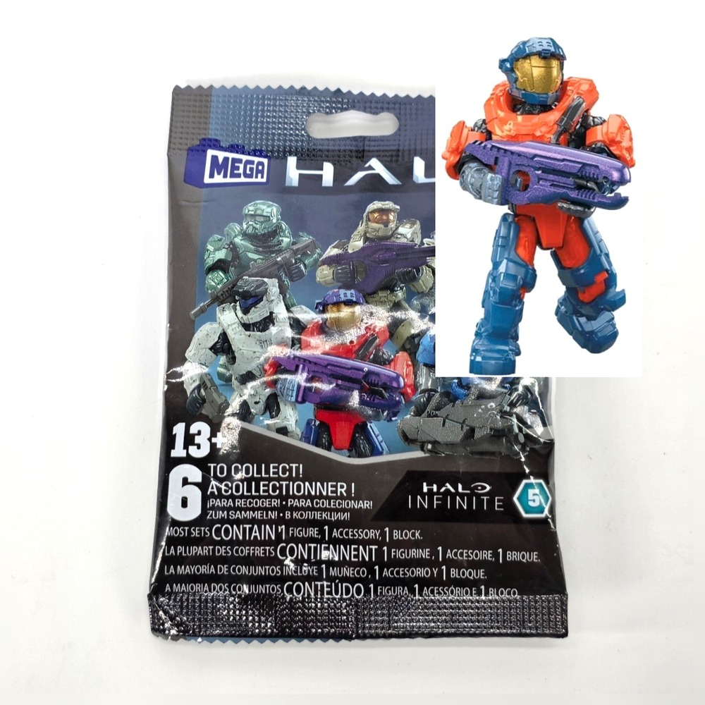 Mega Construx Halo Infinite‎ Series 5 Blind Bag 44TC Blue Orange Spartan Pilot